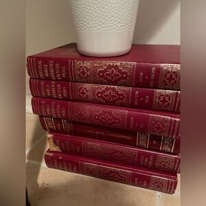 Vintage Red Encyclopedia Book Set
